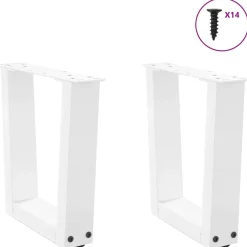 Clearance vidaXL Soffbordsben V-formade 2 st a 30x(30-31,3) cm stål Vit