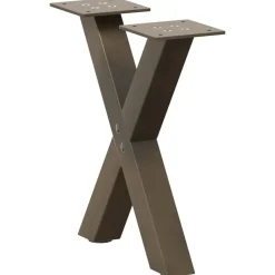 vidaXL Soffbordsben X-formade 2 st naturstål 30x(30-31) cm stål