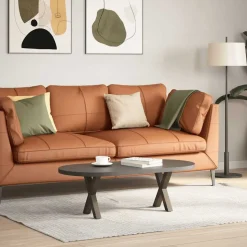 vidaXL Soffbordsben X-formade 2 st naturstål 30x(30-31) cm stål