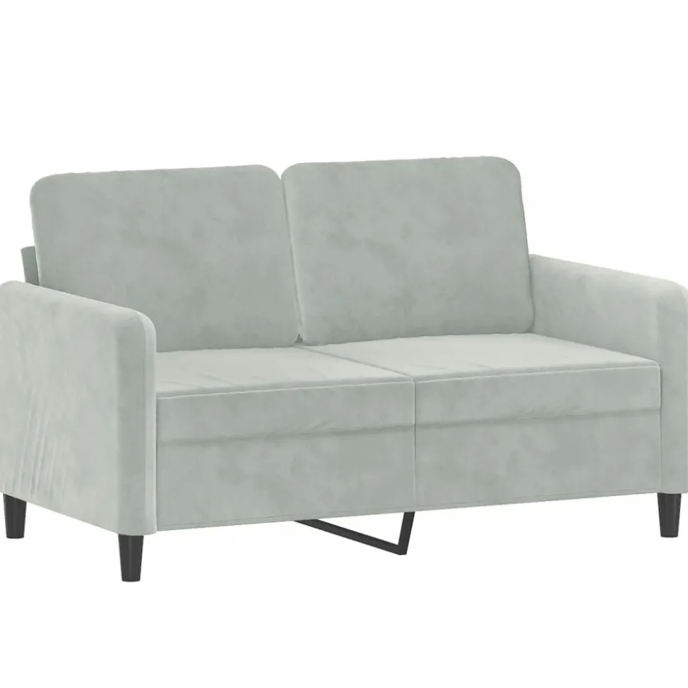 vidaXL Soffgrupp 3 delar ljusgrå sammet