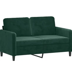 Best vidaXL Soffgrupp 2 delar sammet Mörkgrön