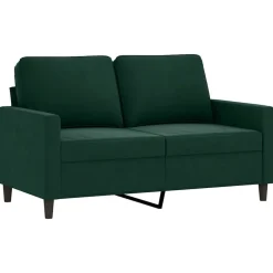Discount vidaXL Soffgrupp med dynor 3 delar sammet Mörkgrön