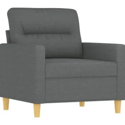 New vidaXL Soffgrupp med dynor 4 delar tyg Mörkgrå