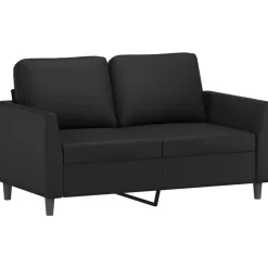 New vidaXL Soffgrupp med dynor 3 delar konstläder Svart