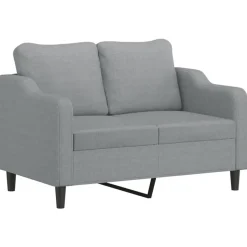 New vidaXL Soffgrupp med dynor 3 delar tyg Ljusgrå
