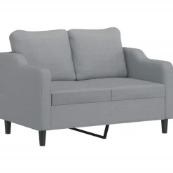 vidaXL Soffgrupp med dynor 3 delar Ljusgrå tyg