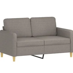 Outlet vidaXL Soffgrupp med dynor 2 delar tyg Taupe