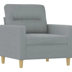 vidaXL Soffgrupp med kuddar 4 delar tyg Ljusgrå