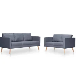 Sale vidaXL Soffgrupp med 2-sits och 3-sits tyg Mörkgrå