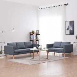 Sale vidaXL Soffgrupp med 2-sits och 3-sits tyg Mörkgrå