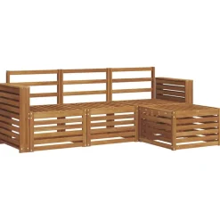 vidaXL Soffgrupper 4 pcs Naturfärg Massivt Akaciaträ
