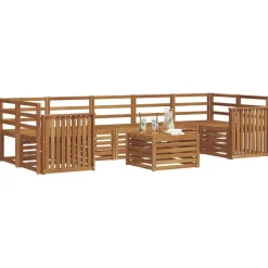 Outlet vidaXL Soffgrupper 8 pcs Massivt Akaciaträ Naturfärg