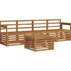 vidaXL Soffgrupper 5 pcs Naturfärg Massivt Akaciaträ