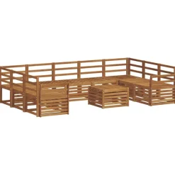 vidaXL Soffgrupper 10 pcs Naturfärg Massivt Akaciaträ