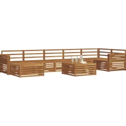 vidaXL Soffgrupper 8 pcs Naturfärg Massivt Akaciaträ