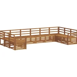 Online vidaXL Soffgrupper 10 pcs Massivt Akaciaträ Naturfärg