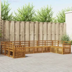 Online vidaXL Soffgrupper 10 pcs Massivt Akaciaträ Naturfärg