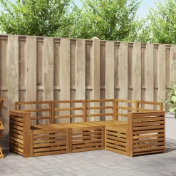 vidaXL Soffgrupper 4 pcs Naturfärg Massivt Akaciaträ