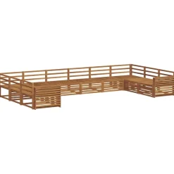 vidaXL Soffgrupper 10 pcs Naturfärg Massivt Akaciaträ