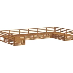 vidaXL Soffgrupper 10 pcs Naturfärg Massivt Akaciaträ