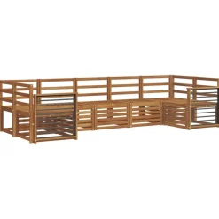 Online vidaXL Soffgrupper 7 pcs Massivt Akaciaträ Naturfärg