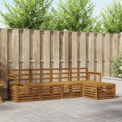 vidaXL Soffgrupper 5 pcs Naturfärg Massivt Akaciaträ