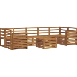 Discount vidaXL Soffgrupper 8 pcs Massivt Akaciaträ Naturfärg