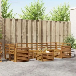 Discount vidaXL Soffgrupper 8 pcs Massivt Akaciaträ Naturfärg