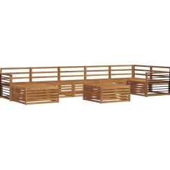 New vidaXL Soffgrupper 8 pcs Massivt Akaciaträ Naturfärg