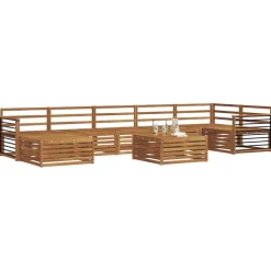 New vidaXL Soffgrupper 8 pcs Massivt Akaciaträ Naturfärg