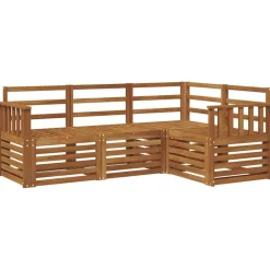 Clearance vidaXL Soffgrupper 4 pcs Massivt Akaciaträ Naturfärg