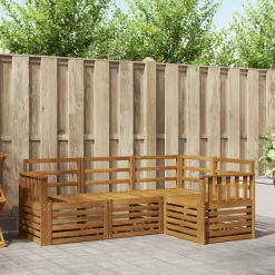 Clearance vidaXL Soffgrupper 4 pcs Massivt Akaciaträ Naturfärg
