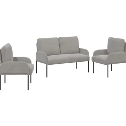 Hot vidaXL Soffgrupper med kudde 3 pcs 115 x 56 x 80 cm Plywood Ljusgrå