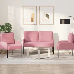 Hot vidaXL Soffgrupper med kudde 3 pcs 115 x 56 x 80 cm Plywood Rosa