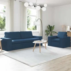 Online vidaXL Soffset 2 pcs 222 x 80 x 82 cm tyg Blå