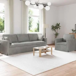 vidaXL Soffset 2 pcs Ljusgrå 228 x 78 x 80 cm Sammet