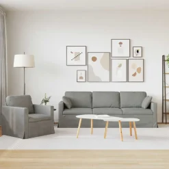 vidaXL Soffset 2 pcs Ljusgrå 228 x 78 x 80 cm Sammet