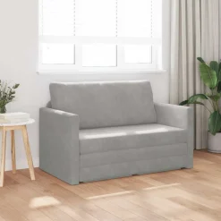 vidaXL Soffsäng Ljusgrå 124 x 71 x 78 cm Sammet