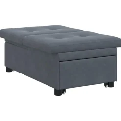 New vidaXL Soffsäng 194 x 67 x 82 cm Sammet Mörkgrå