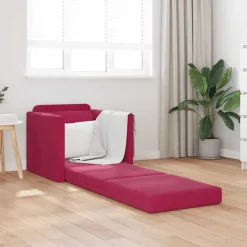 New vidaXL Soffsäng 74 x 77 x 81 cm Sammet Vinröd