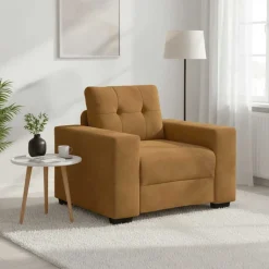 vidaXL Soffstol brun 100x78x80 cm sammet