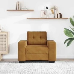 vidaXL Soffstol brun 100x78x80 cm sammet