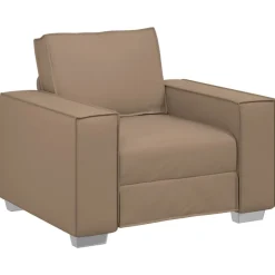 vidaXL Soffstol 100 cm Konstläder Cappuccino
