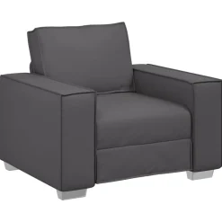 vidaXL Soffstol Grå 100 cm Konstläder