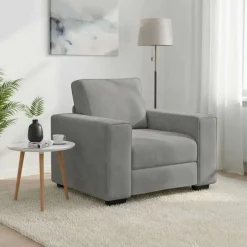Sale vidaXL Soffstol 100x77x82 cm sammet Ljusgrå