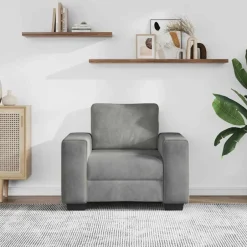 Sale vidaXL Soffstol 100x77x82 cm sammet Ljusgrå