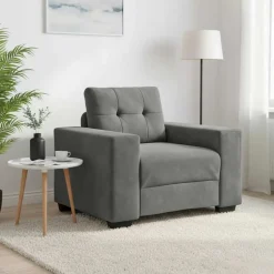 vidaXL Soffstol mörkgrå 100x78x80 cm sammet
