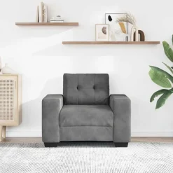 vidaXL Soffstol mörkgrå 100x78x80 cm sammet