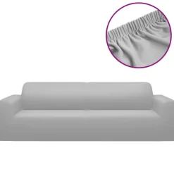 Outlet vidaXL Sofföverdrag 3-sits med stretch polyesterjersey Grå
