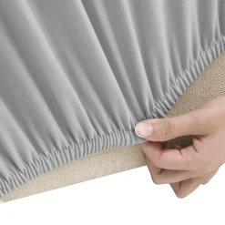 Discount vidaXL Sofföverdrag 4-sits med stretch polyesterjersey Grå